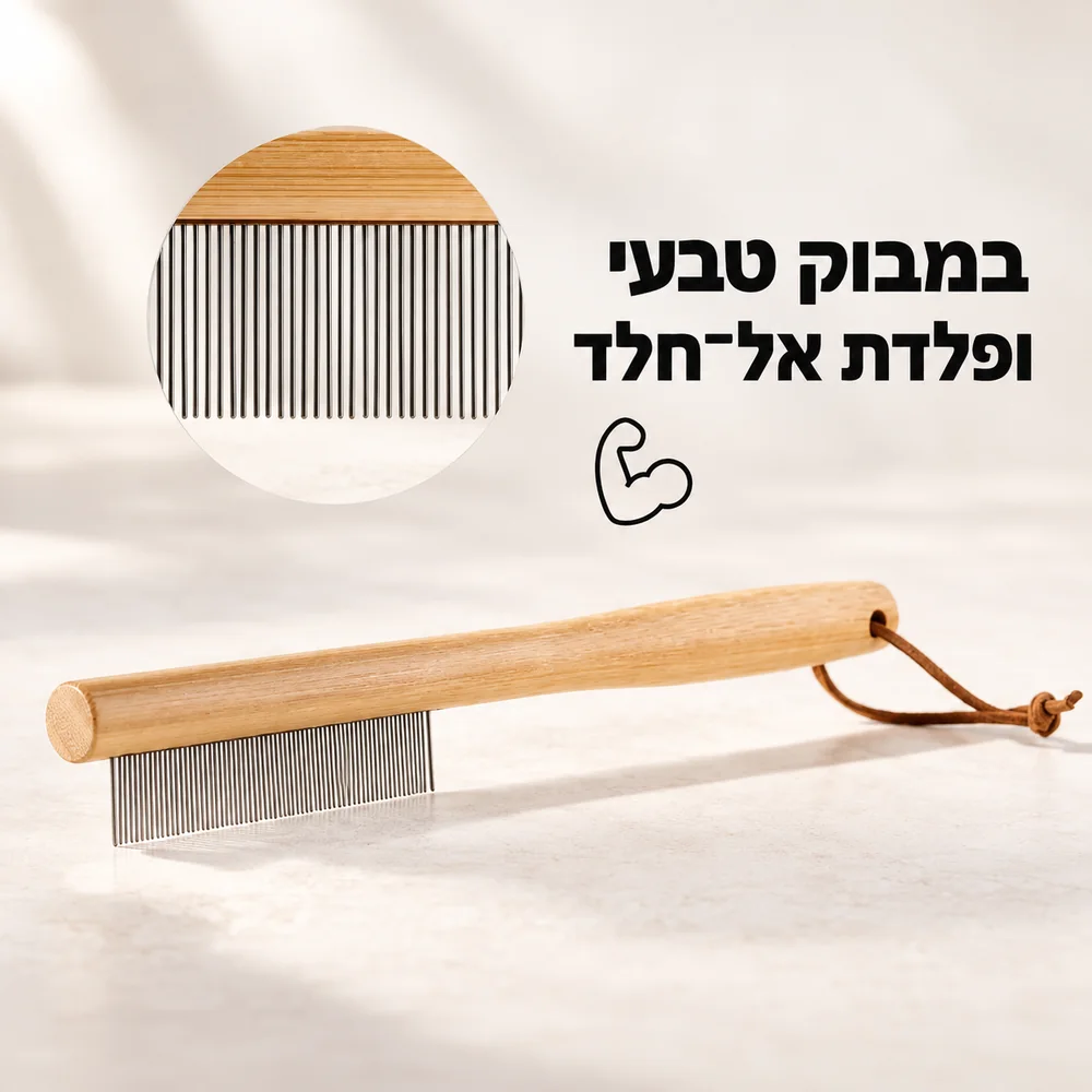 מסרק רובין מבמבוק טבעי ופלדת אל חלד